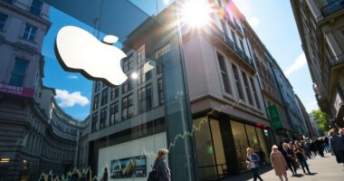 apple shares rise in europe