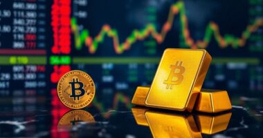 gold rises bitcoin falters