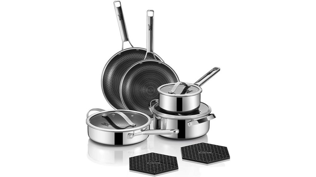 10 piece stainless steel cookware