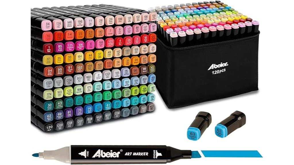120 color dual tip markers