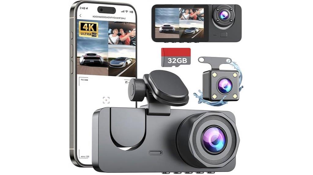 4k front and rear dashcam