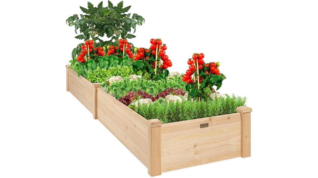 8x2ft wooden garden bed