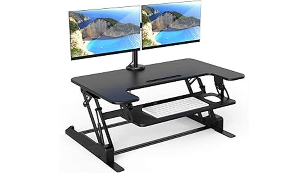 adjustable dual monitor desk