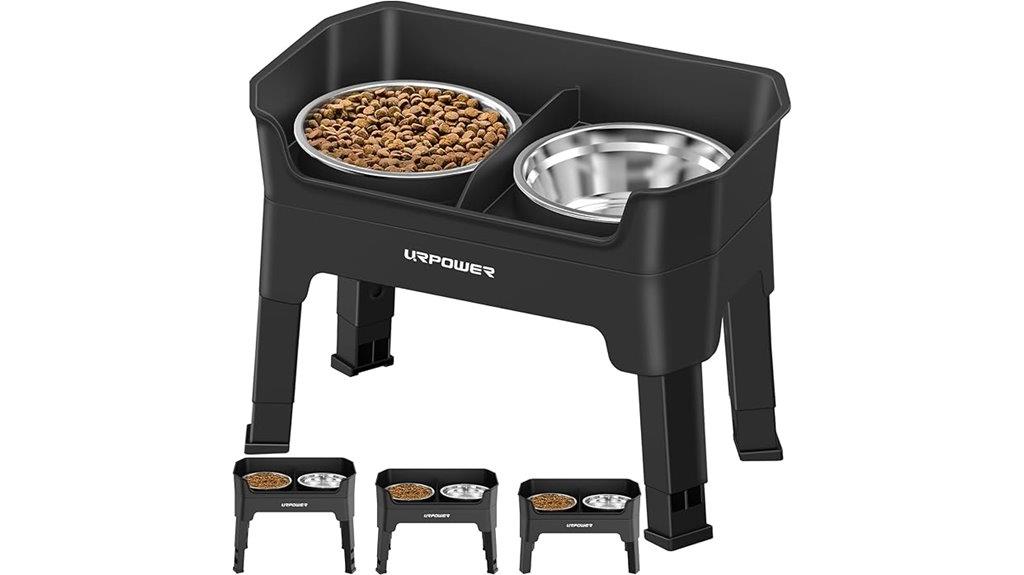 adjustable elevated dog feeder