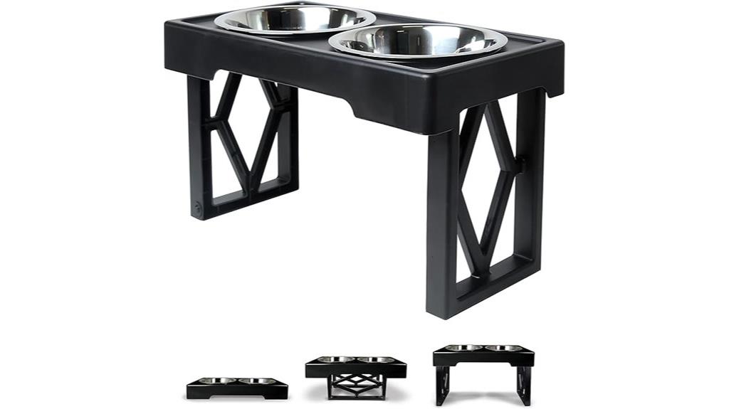 adjustable elevated stainless bowls