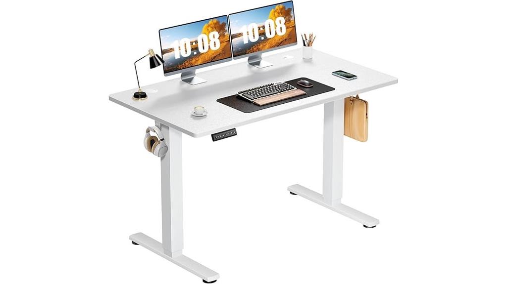 adjustable white standing desk