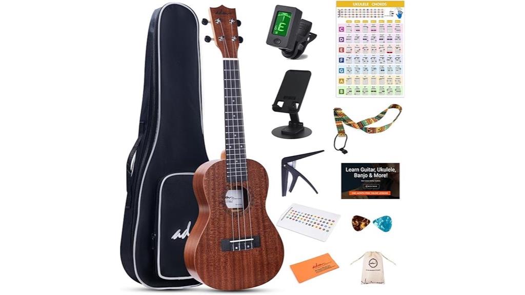 beginner mahogany ukulele bundle