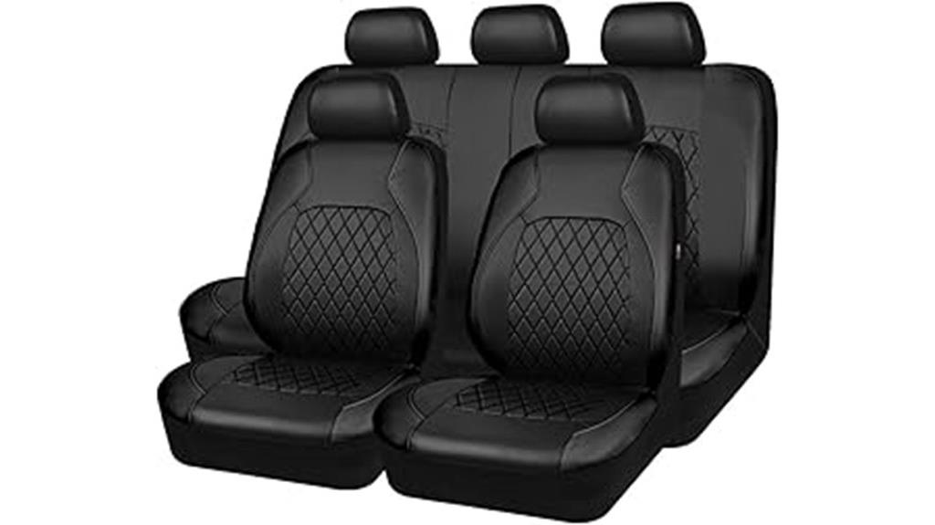 black faux leather seat covers