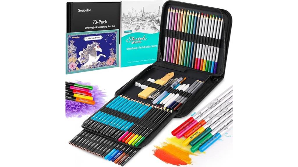 colorful art supplies set