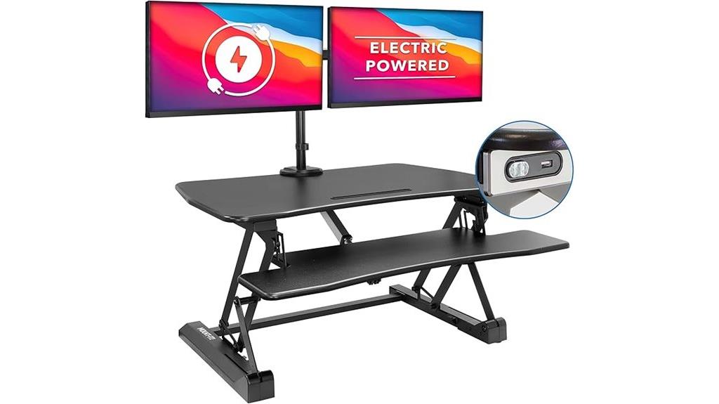 electric desk with dual mounts