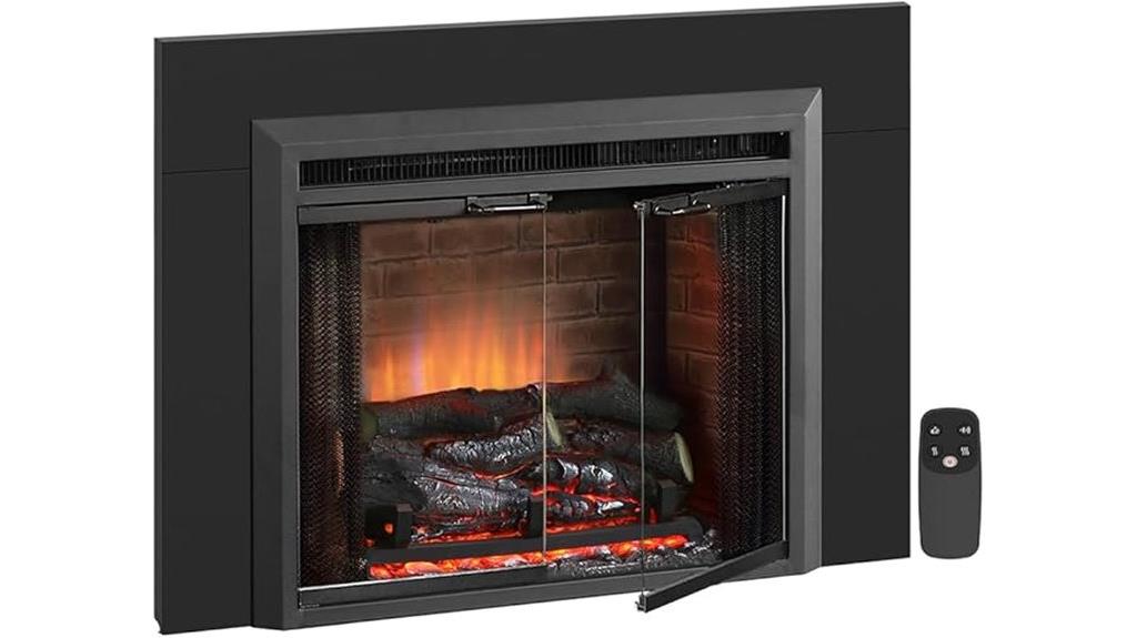 electric fireplace with trim