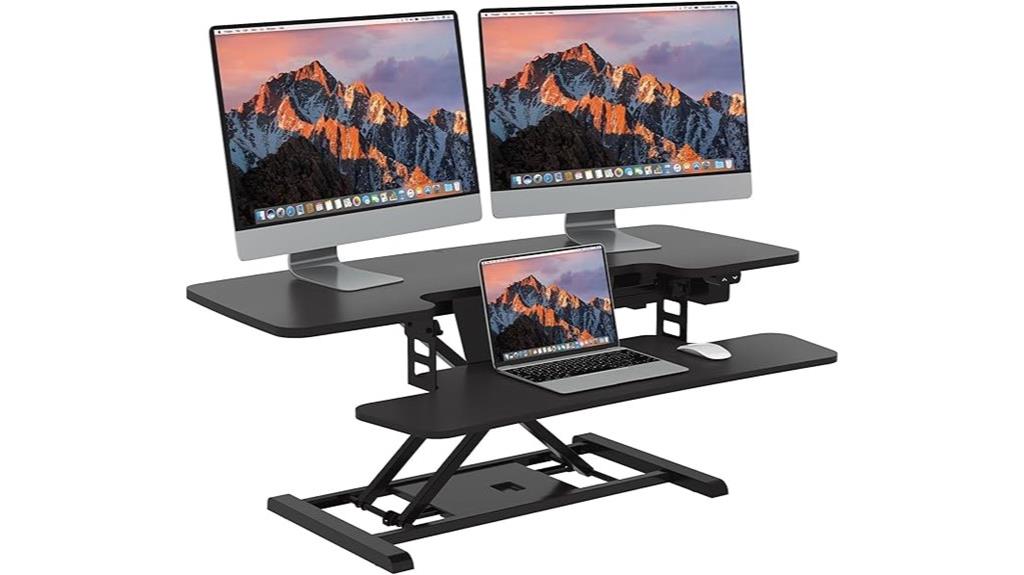 electric standing desk converter