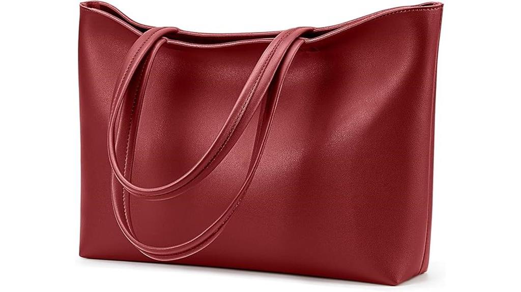 faux leather zipper tote