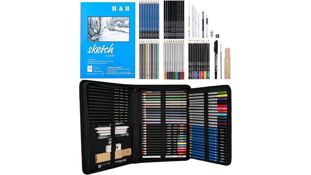 h b 72 piece art set