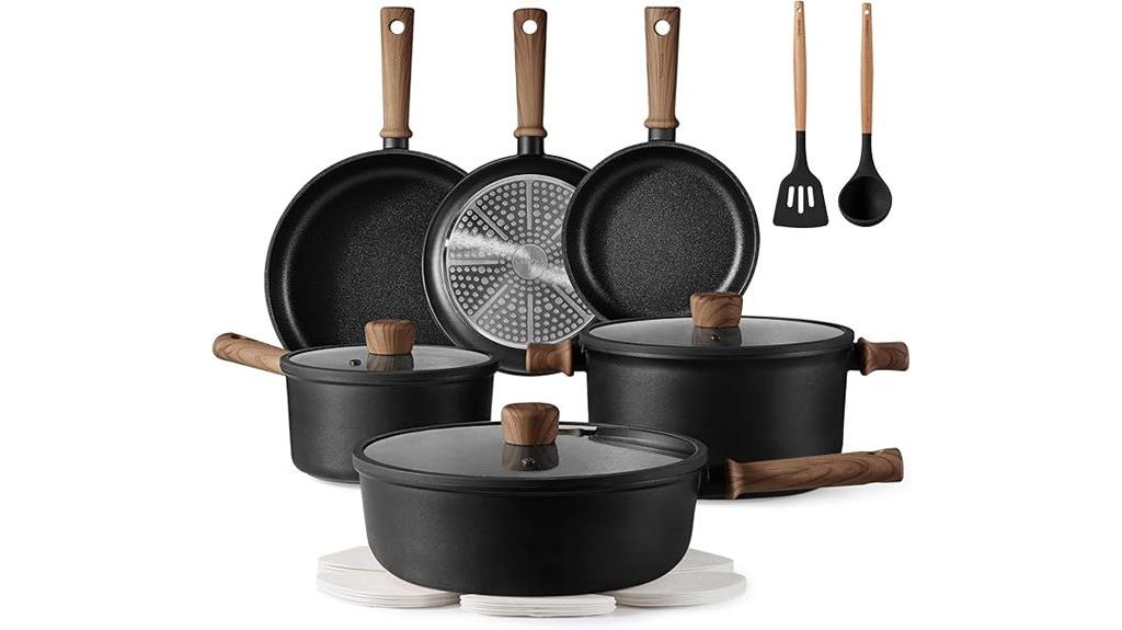 nonstick 16 piece cookware set