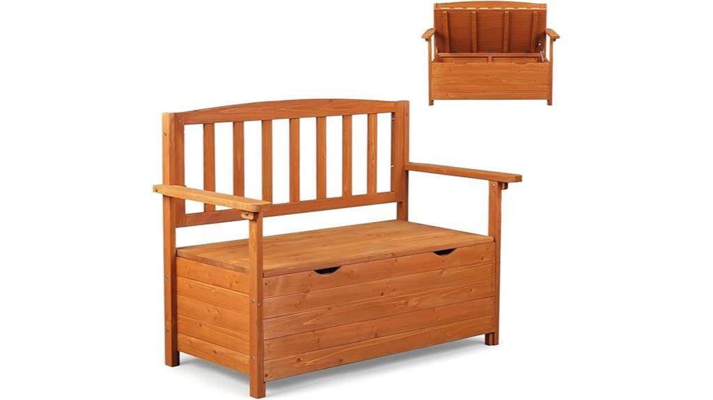 outdoor storage bench seating