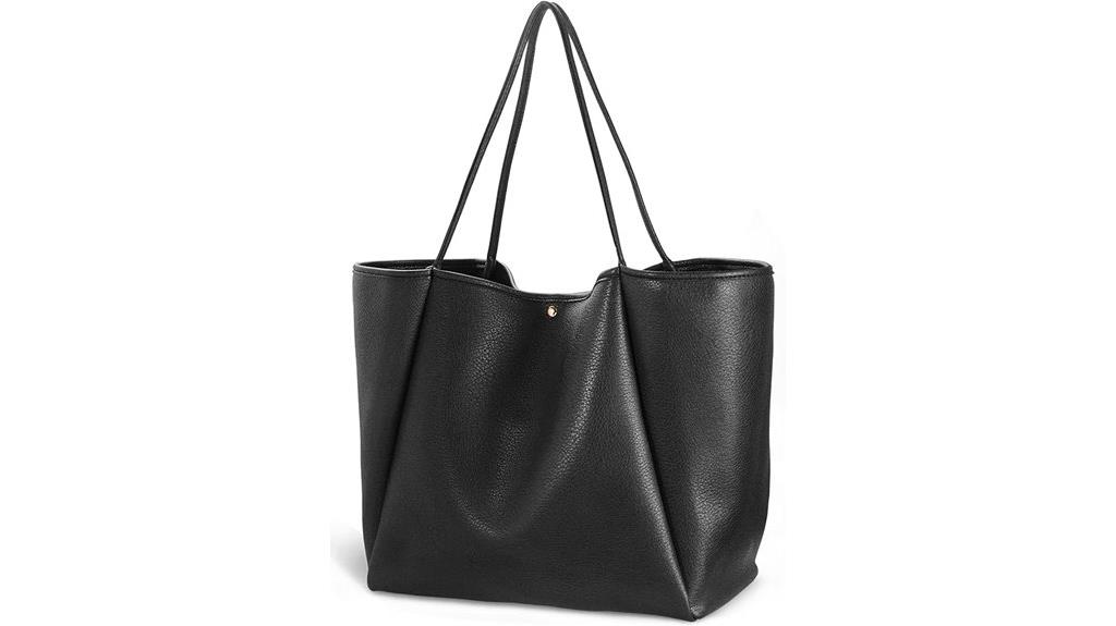 oversized pu leather tote