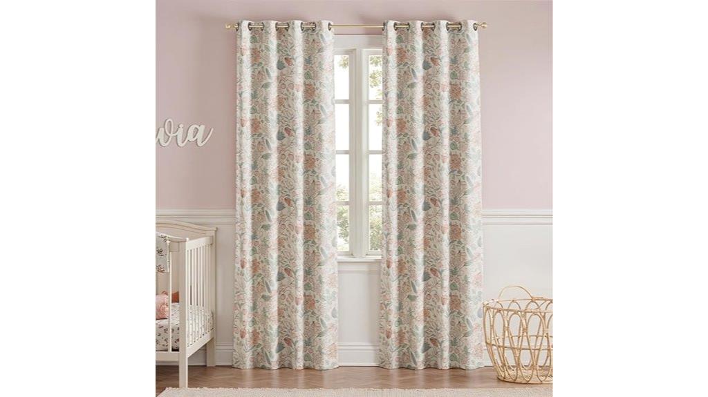 pink floral nursery curtains