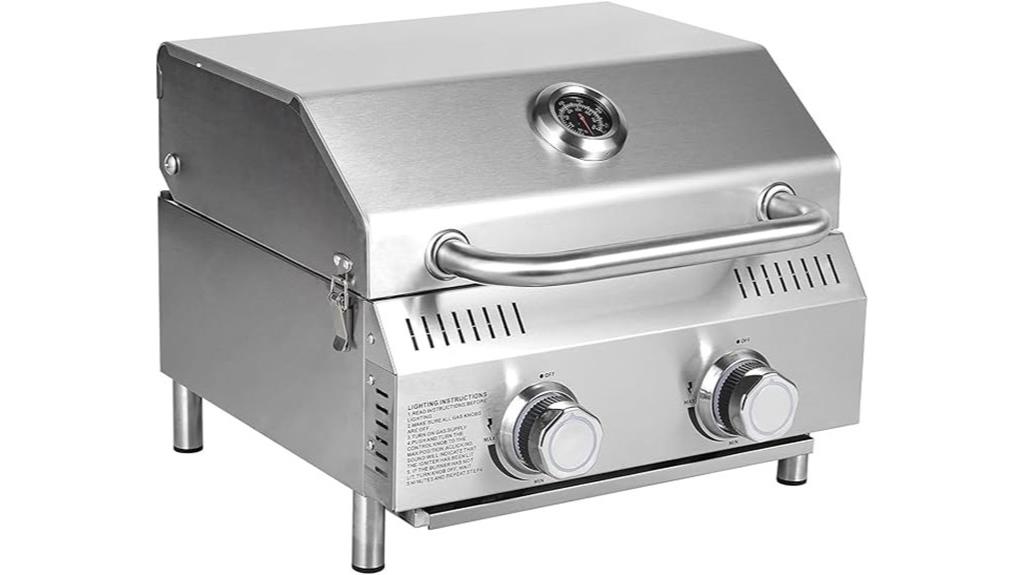 portable 2 burner gas grill