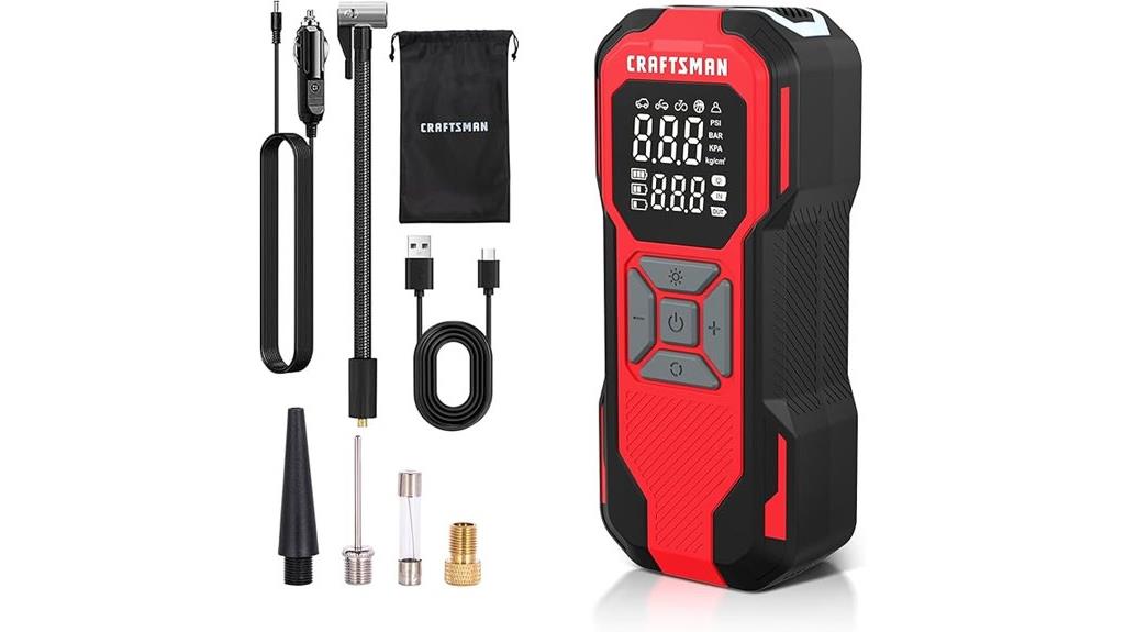 portable tire inflator digital gauge