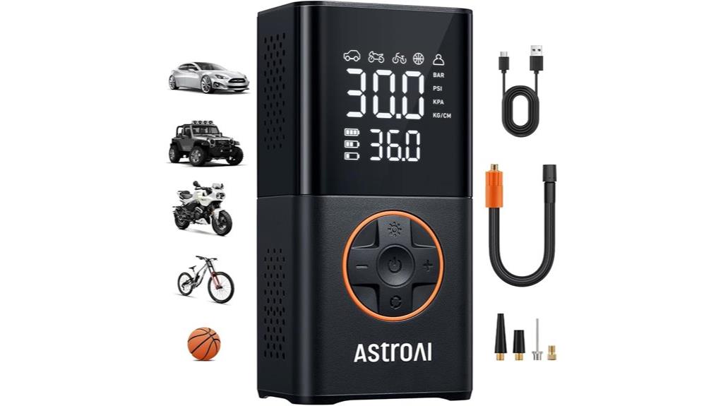 portable tire inflator with digital display