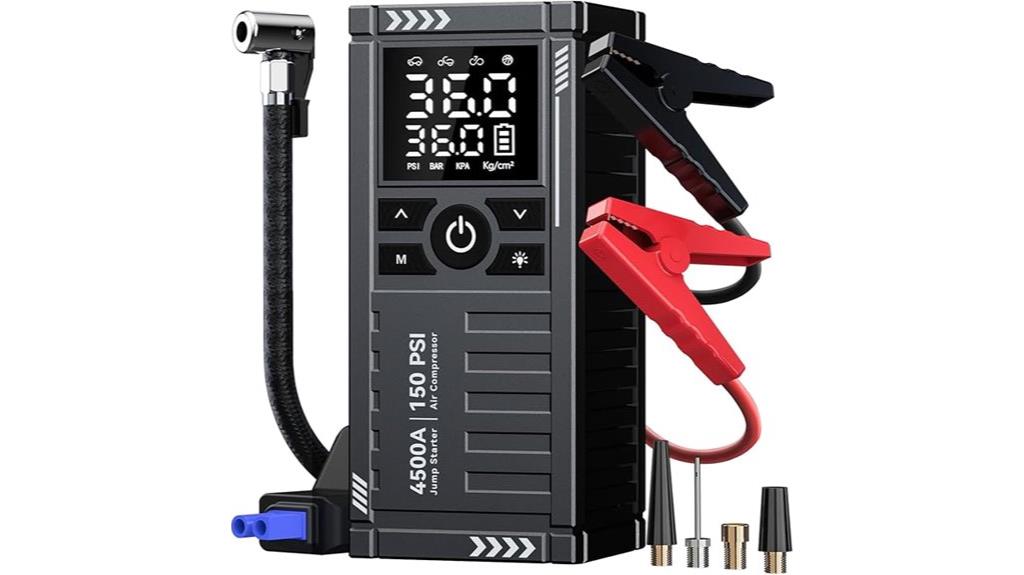 powerful jump starter compressor
