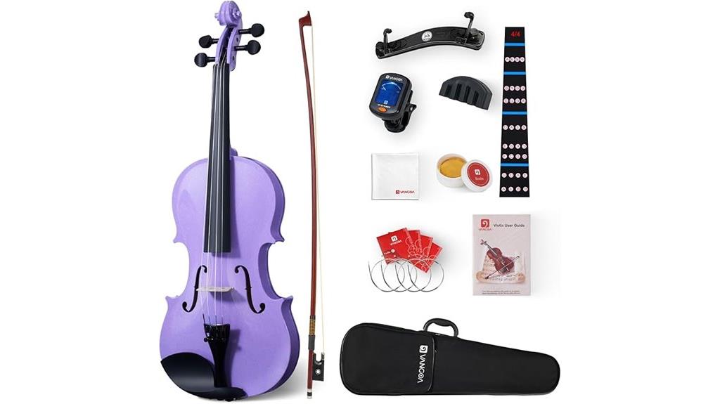 purple beginner violin set