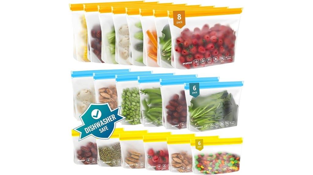 reusable leakproof freezer bags