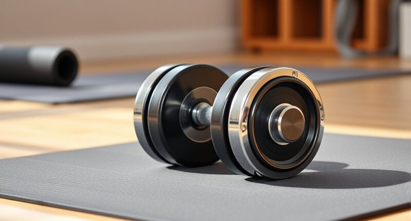 space saving adjustable dumbbells