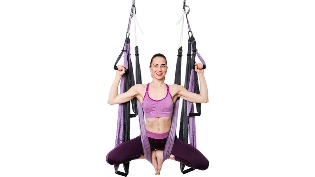 suspended yoga equipment set