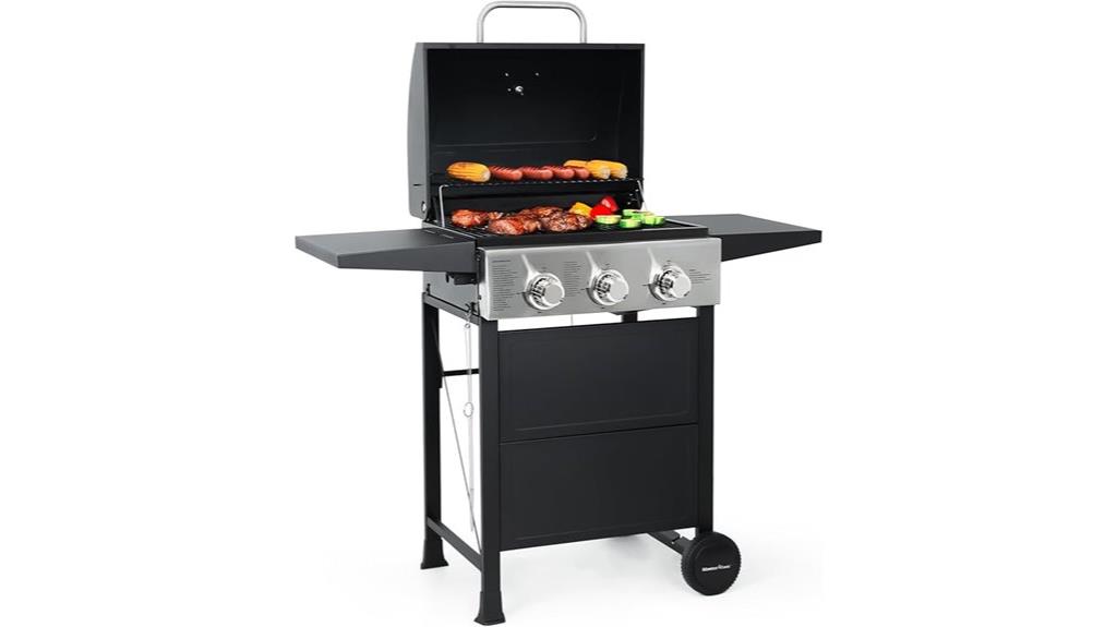 three burner gas grill