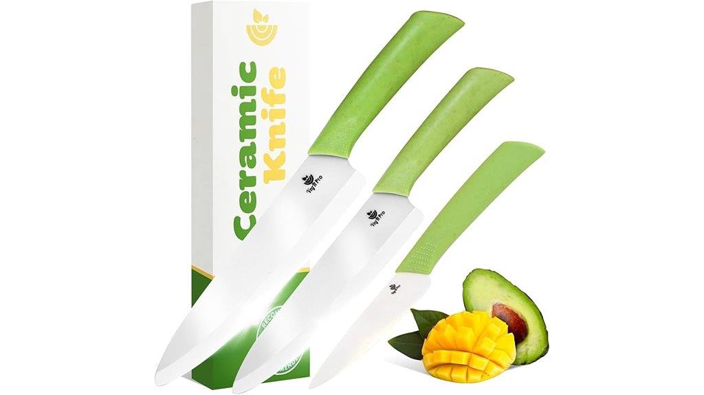 three piece ceramic knife set