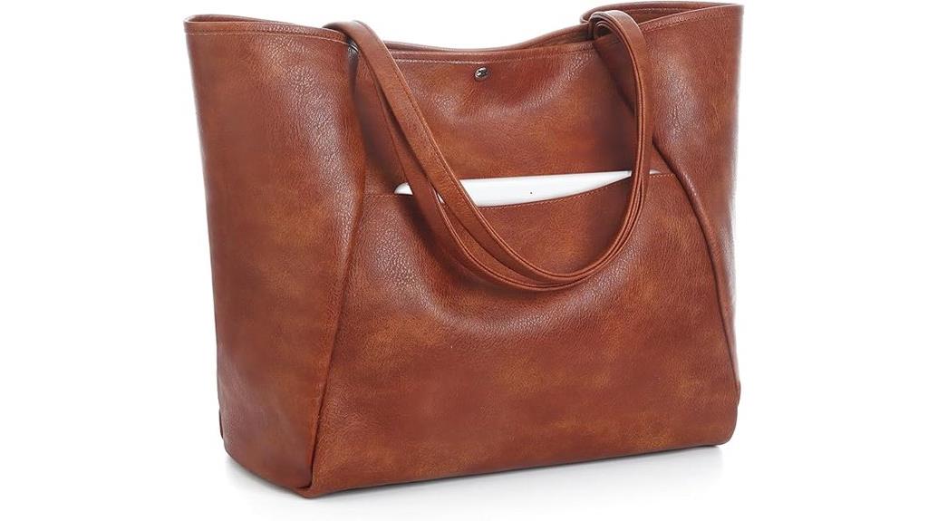 vegan leather tote bag