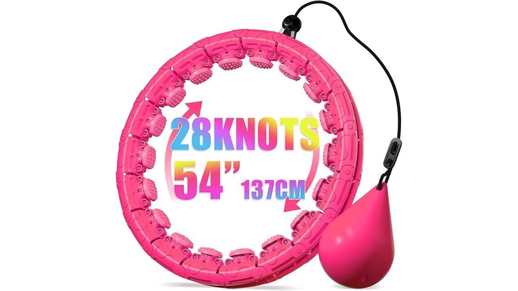 weighted fitness hoop with detachable knots