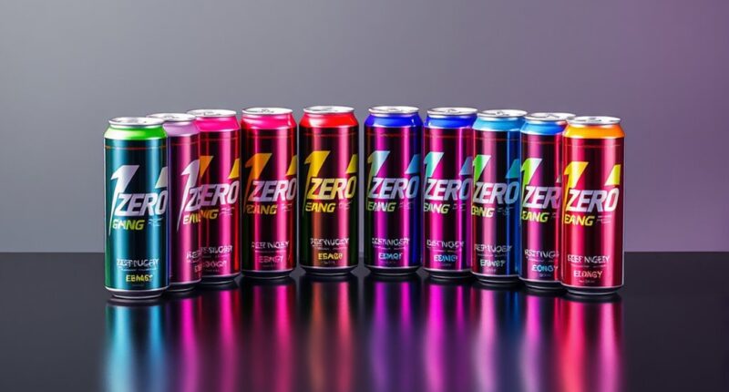 zero sugar energy drink selection