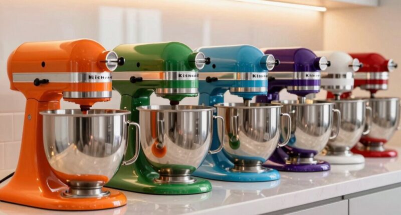 colorful kitchenaid mixers